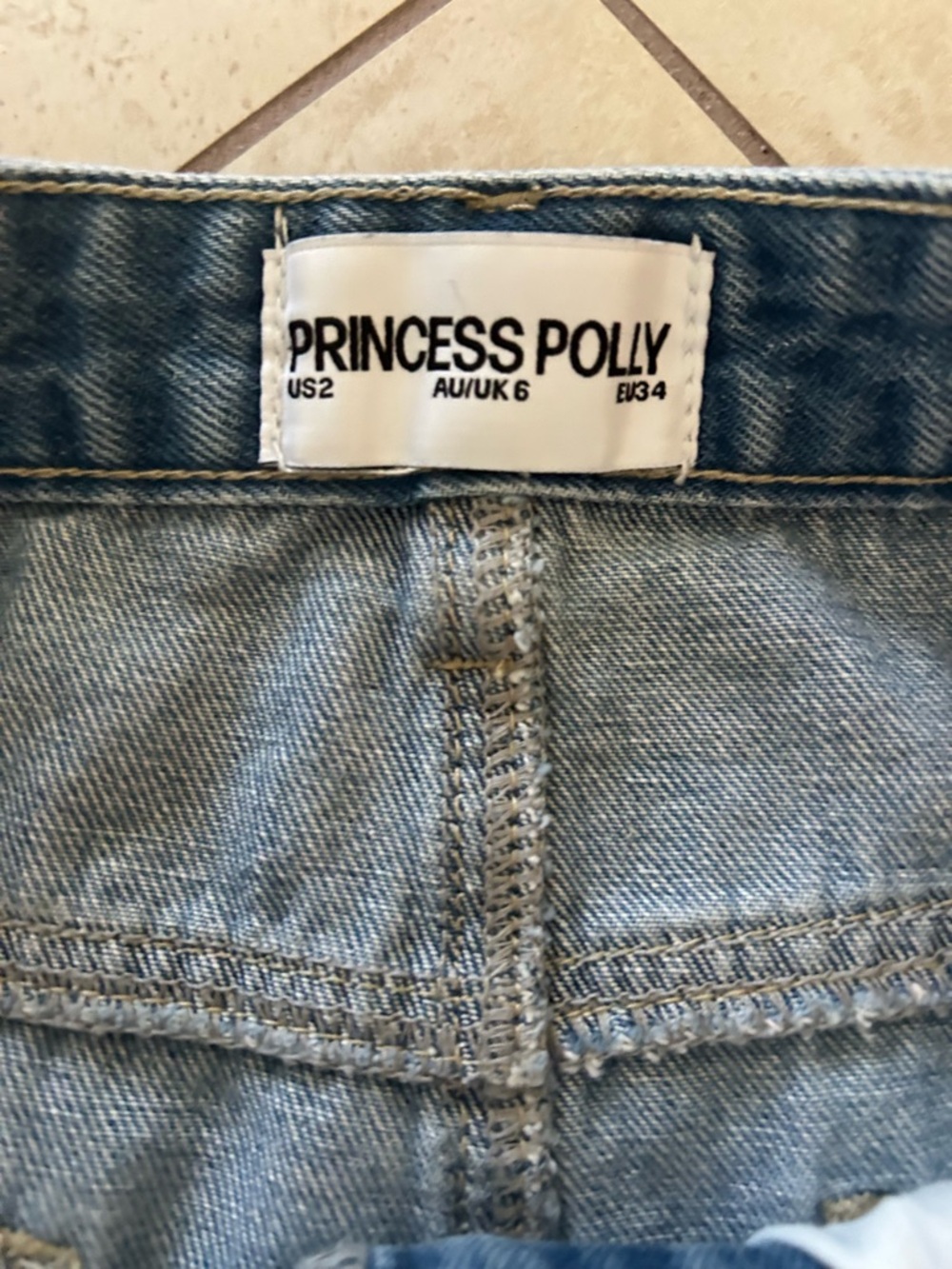 Princess Polly Blue Denim Raw-Hem Mini Skirt - Picture 4 of 4